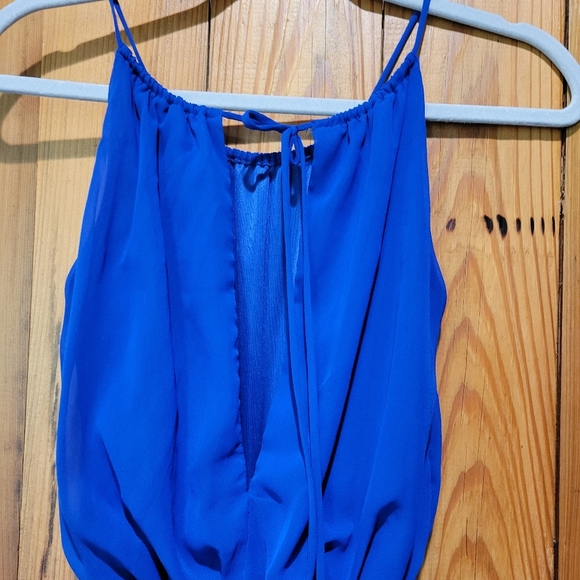 Elegant Blue Sleeveless Dress - Picture 4 of 8